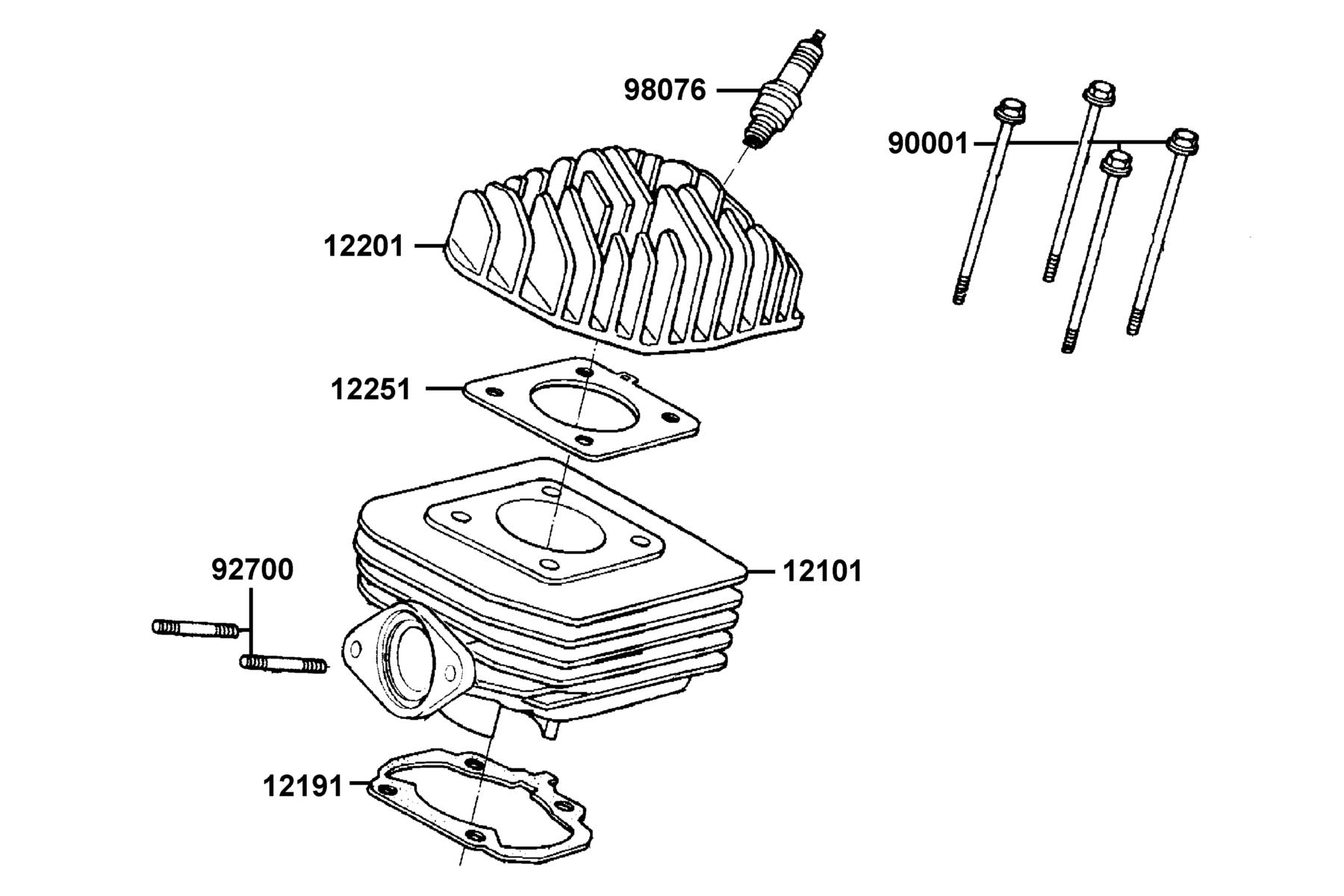 LIKE 50(2013~) Cylinder Head parts diagram